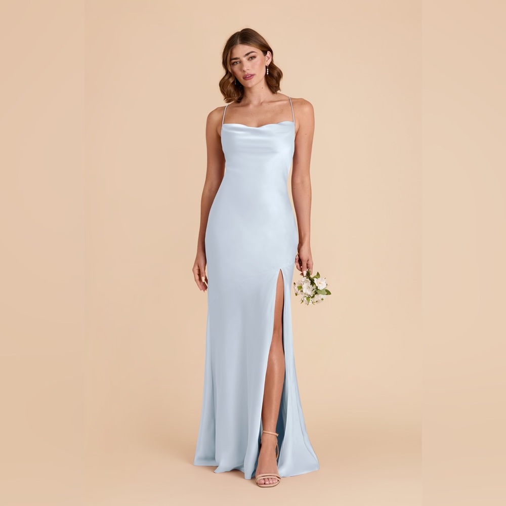 Olivia Dress
Matte Satin Mist Blue - Picture 2 of 4